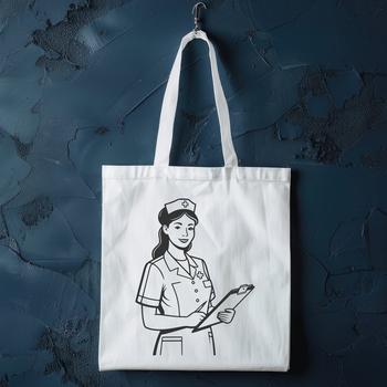 Female nurse in uniform, ideal for vector art designs and commercial use.
