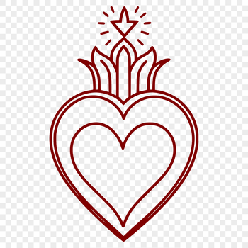 A detailed representation of the Sacred Heart in vector format, suitable for commercial and personal use.