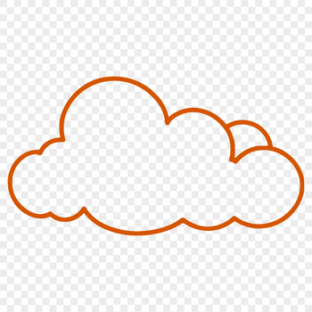 A stylized illustration of a cloud in vector format