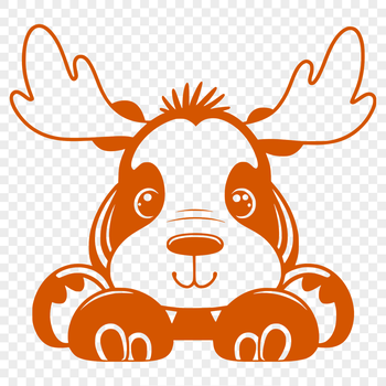 Illustration of a North American moose in a natural habitat setting.
