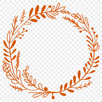 A digital vector illustration of a decorative wreath with floral elements.