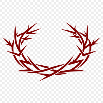 A vector illustration of a Christian symbol, the Crown of Thorns, depicted as a stylized floral arrangement.