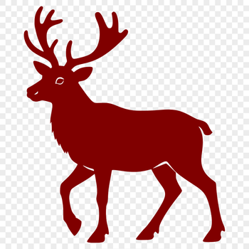 An illustration of a reindeer in profile, suitable for commercial or personal use as a vector graphic.