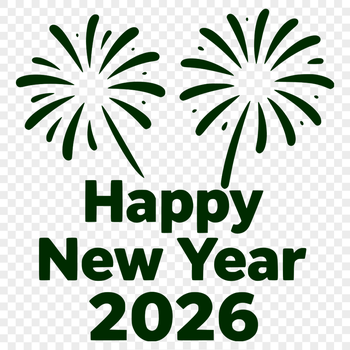 A minimalist vector graphic illustration of a New Year's theme with quotes and text elements.