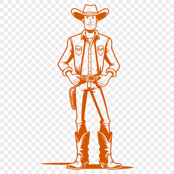 A traditional cowboy illustration in vector format.