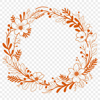 A high-quality vector floral wreath clipart for digital and commercial use in various formats including PDF, DXF, and PNG.