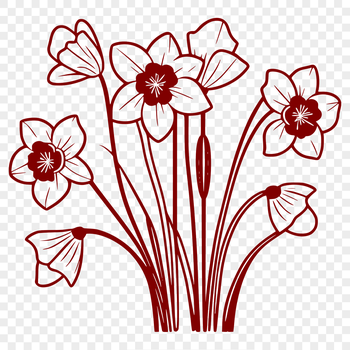 Illustration of a daffodil flower in vector format
