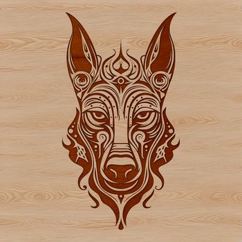 A high-resolution SVG image featuring the breed characteristics of a Doberman Pinscher dog.