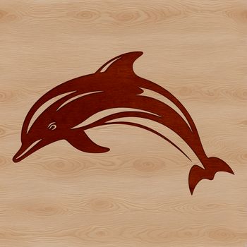 A high-quality illustration of a dolphin in a natural underwater environment.
