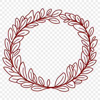 A detailed floral wreath design made from interconnected flowers and foliage.
