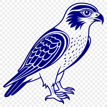 A detailed illustration of a falcon in flight, suitable for cutting machines or laser engraving.