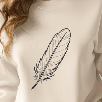 A free vector illustration of a feather designed for digital crafting and cutting machine use.