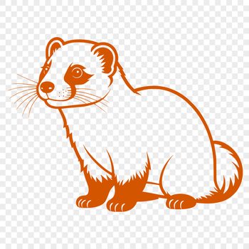 Close-up vector illustration of a ferret with rounded features.