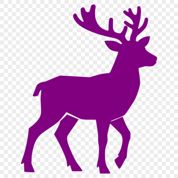 Antlered mammal in winter attire, symbolizing Christmas season.