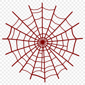 A detailed illustration of a spider web made up of intricate threads.