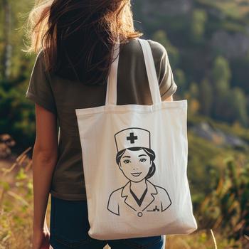A female figure in a nurse's uniform, ideal for creating vector designs.