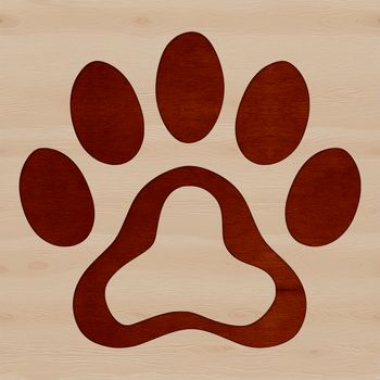 A single animal paw print icon in vector format.