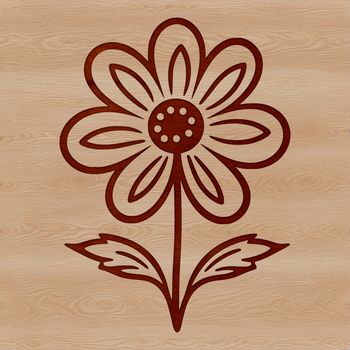 A single wild flower with petals and center, designed as vector art for digital use.
