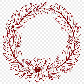 A floral wreath design suitable for vector art projects, created in SVG format.