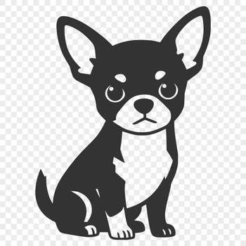 A digital illustration of a small dog breed, a Chihuahua, in simple vector design.