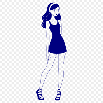 An SVG clip art design featuring a smiling female character.