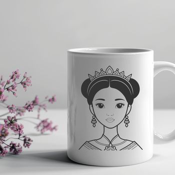 Female royalty illustration in vector format for digital use.