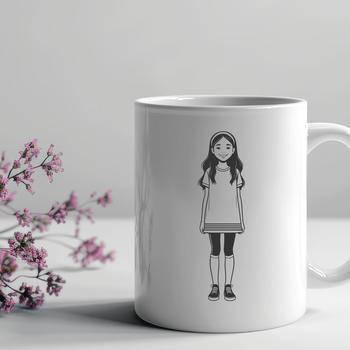 Young girl character illustration in vector format