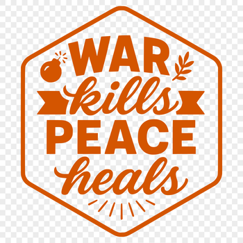 Anti war quotes illustrated in a clean and minimalist vector design.