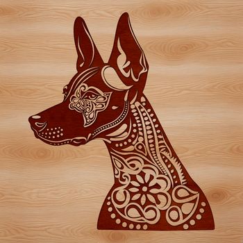 Close-up of a Doberman Pinscher's facial features, designed as scalable clip art.