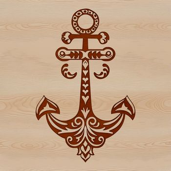 A set of anchors with ropes and chains in a nautical design.