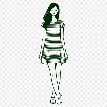 A young girl illustration designed as scalable vector graphics.