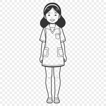 Young girl illustration created as a vector graphic.