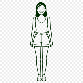 A young girl illustration created as vector art for various design applications.