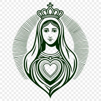 A stylized illustration of the Immaculate Heart, suitable for vector graphics projects.