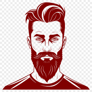 A detailed illustration of a bearded male figure created as vector art.