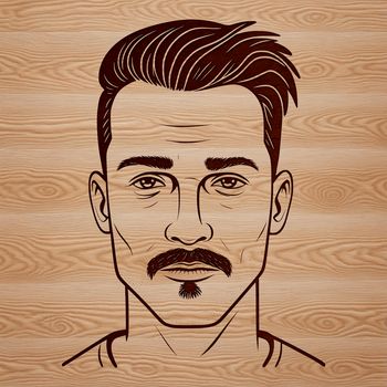 A detailed illustration of a male figure in vector format.