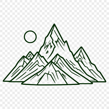 Graphic representation of a mountain silhouette