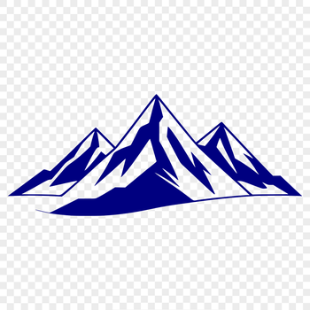 A stylized illustration of a mountain range in vector format.