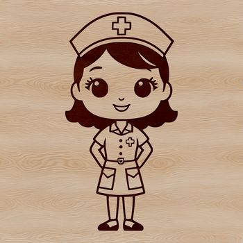 A female nurse silhouette in vector format, suitable for various design applications.