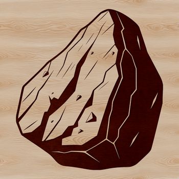 An illustration of a rock with detailed texture and shading, suitable for vector design projects.