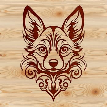 A detailed illustration of a dog's head from the side, showcasing the facial features typical of a Welsh Corgi.