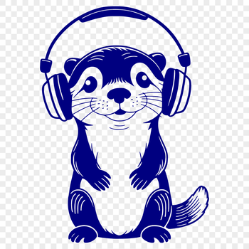 A digitally created vector illustration of an otter in a naturalistic pose.