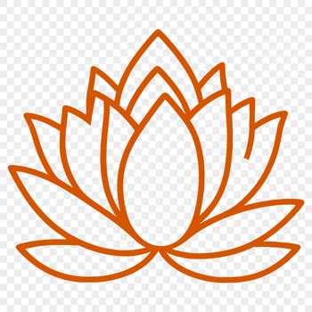 An SVG graphic representation of the lotus plant in a stylized format suitable for digital use.