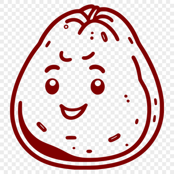 A detailed illustration of a potato, suitable for clip art or vector design.