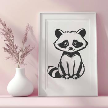 An SVG file featuring a raccoon design, ideal for graphic designers and crafters.