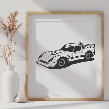 A sleek racing car design suitable for cutting machines and stencils.