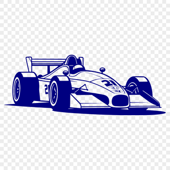 A high-speed racing car in vector design format.