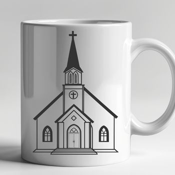A vector graphic representation of a typical Baptist house of worship.