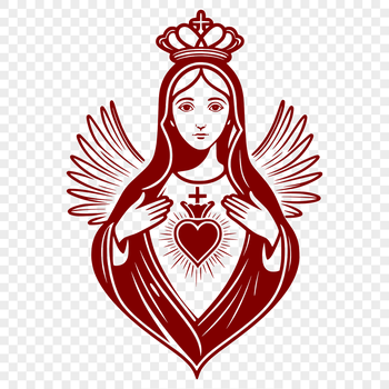 Illustration of the Immaculate Heart, a vector design suitable for various uses including commercial and personal projects.