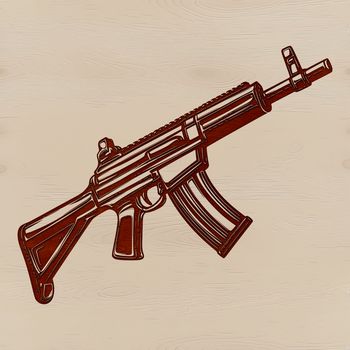 A vector graphic representation of a gun, suitable for cutting out or laser engraving.